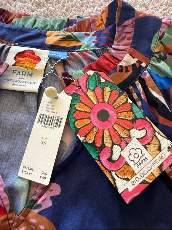 Anthropologie Tops - 🌸 NWT Farm Rio x Anthropologie Vibrant Floral Blouse 🌸